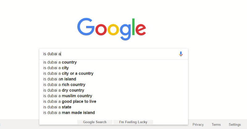 Dubai-Google-search